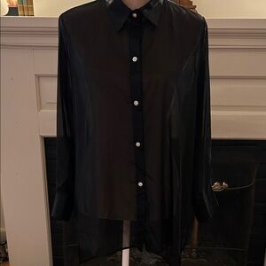 Wearvast Black Sheer Button-Up Shirt